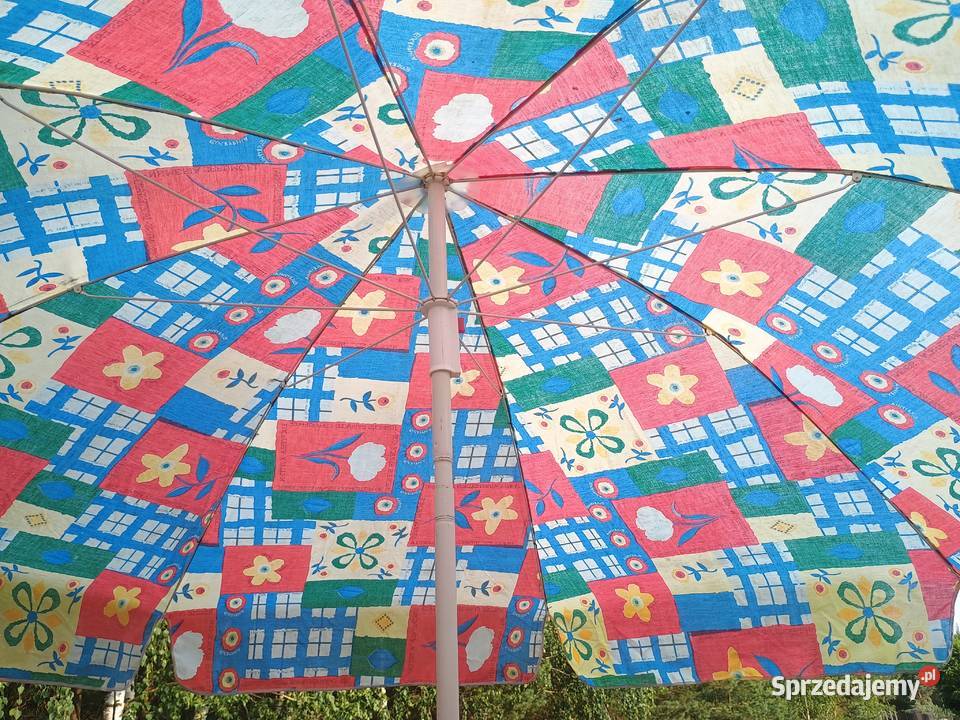 Dużyskładany parasol ogrodowy plus podstawka z Łódź