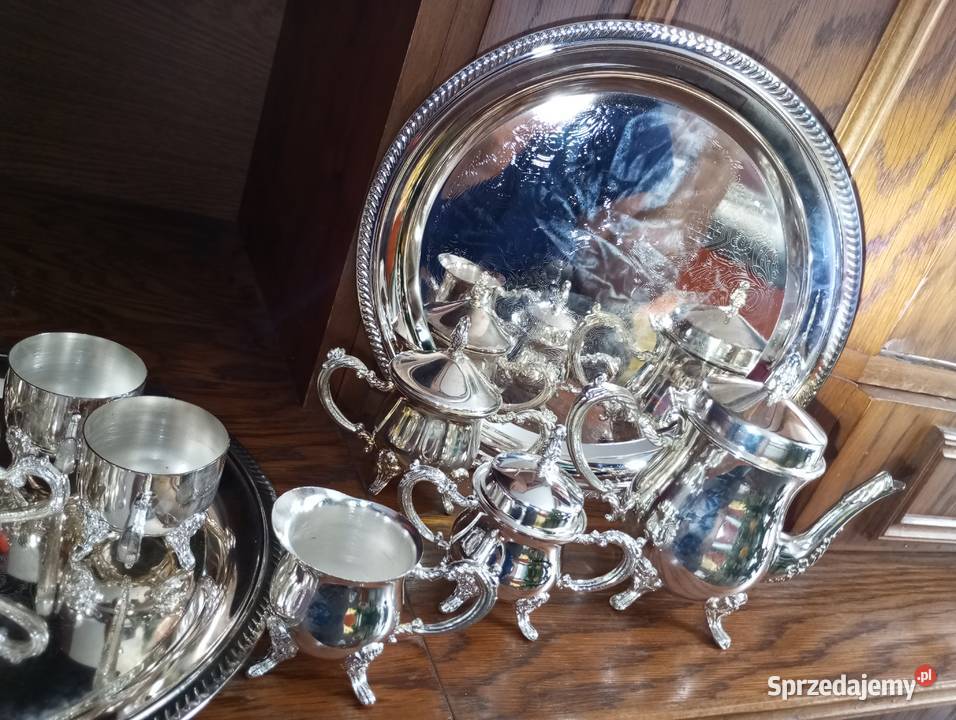 Posrebrzany mini zestaw do kawy herbaty Pozostałe Pozostałe