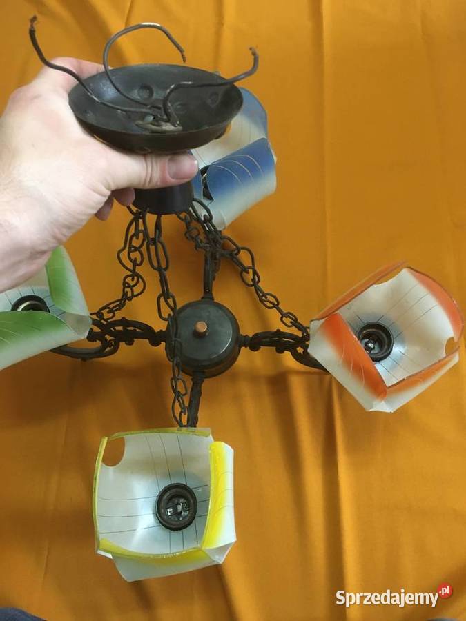 Lampa żyrandol vintage retro z czasów PRL Sępólno Krajeńskie sprzedam