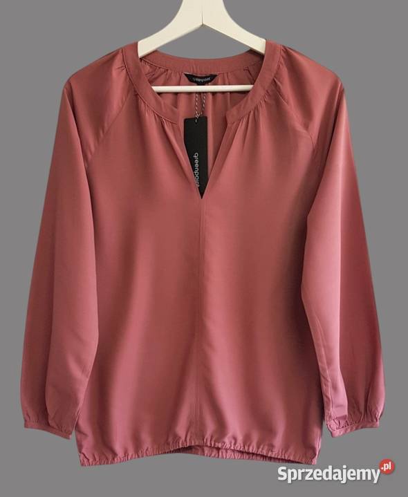 Damska elegancka bluzka różowa z długim rękawem małopolskie