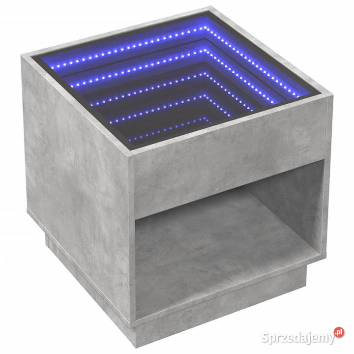 Stolik kawowy z LED Infinity szarość betonu Stoły