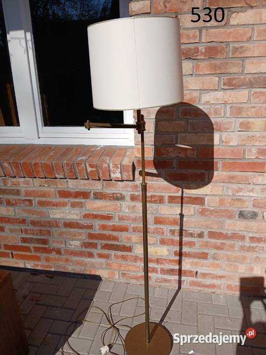 Lampa Podłogowa do czytania regulowana mosiężna Gawroniec