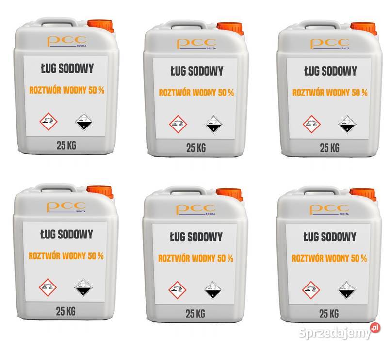 Ług sodowy roztwór wodny 50 6 X 25 150 wysyłka Produkcja Brzeg Dolny sprzedam