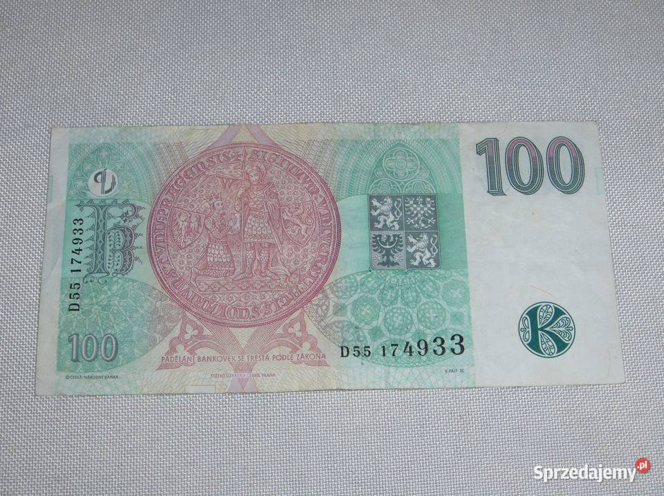 Banknot 100 koron czeskich 1997r Numizmatyka Łódź