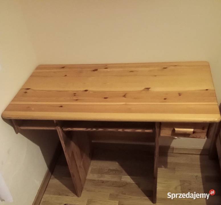 Biurko sosnowe z wysuwaną półkąLite drewno Łódź
