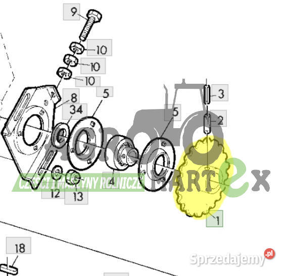 Z10885 KOŁO ZĘBATE ŁAŃCUCHA Z16 JD Rolnictwo