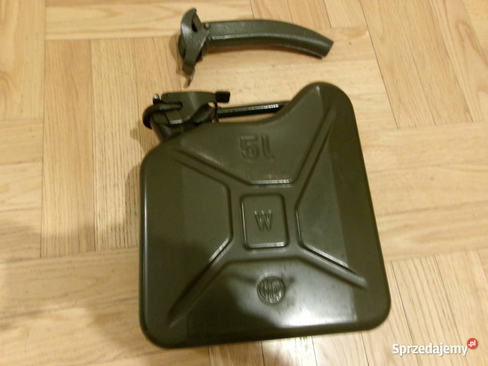 Kanister blaszany z lejkiem 5 litrów zielony Legionowo sprzedam