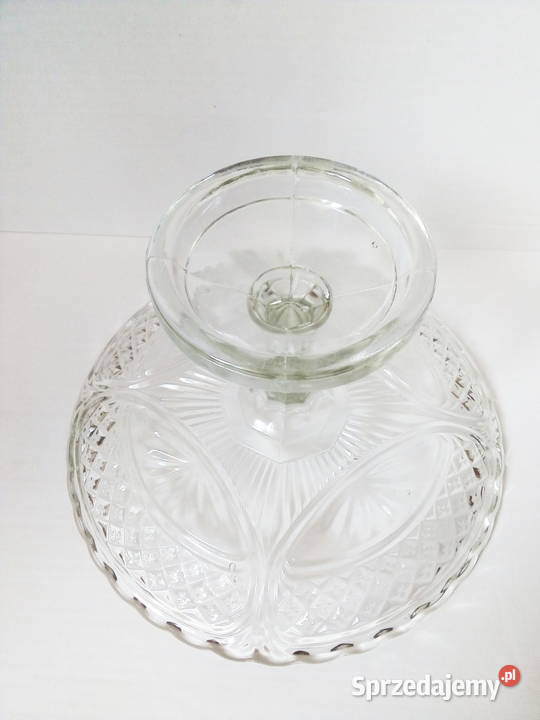 duża patera na nodze Hortensja vintage PRL art Częstochowa