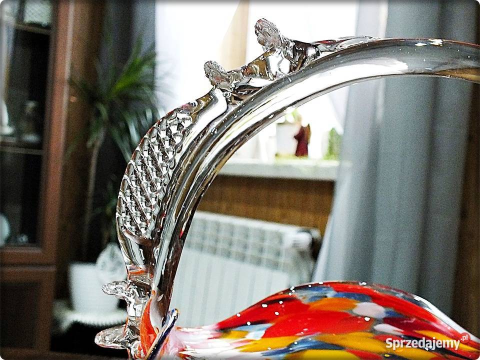 Szklany kolorowy Koszyk 27 Koszyczek Ząbkowice Żary