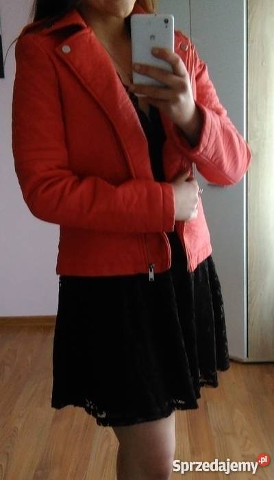 ramoneska eko skóra czerwona atmosphere 36 Kurtki i płaszcze mazowieckie Płock