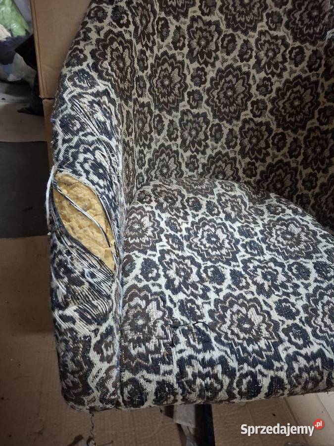 Fotel kręcony PRL do renowacji