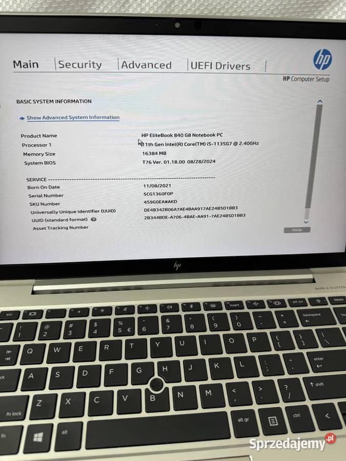Laptop Elitebook HP 840 G8 i51135G724GHz 16GB