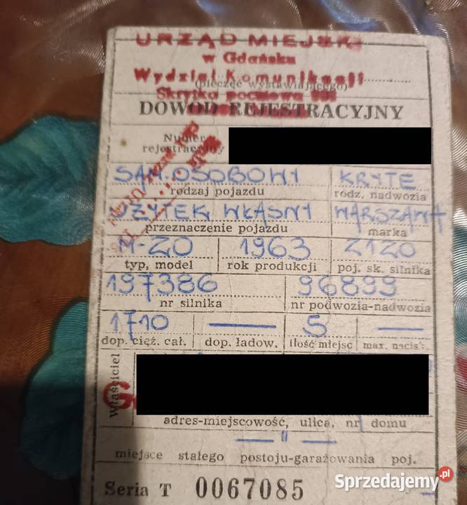 Warszawa M20 zarejestrowana Celestynów sprzedam