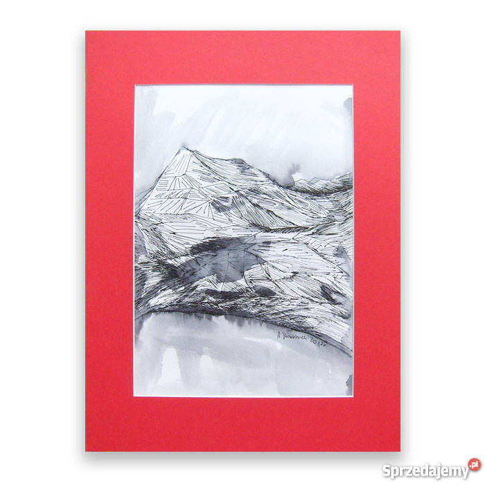 czarno biały szkicskandynawski obrazpejzaż Katowice