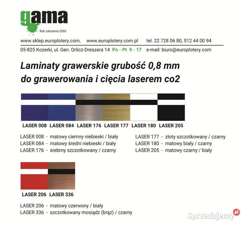 LAMINATY DRAWERSKIE LASER CO2 Grodzisk Mazowiecki