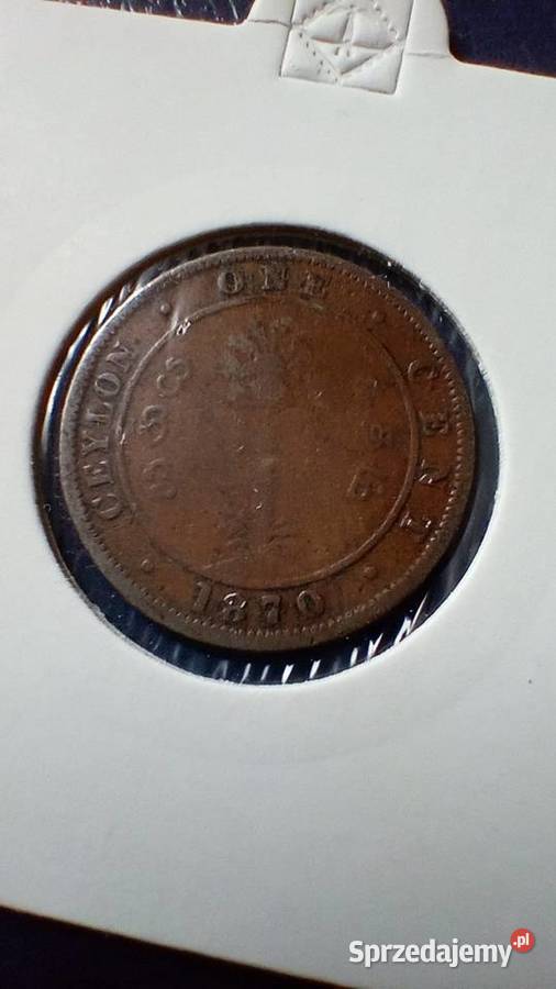 Stare monety 1 cent 1870 Cejlon Lesko