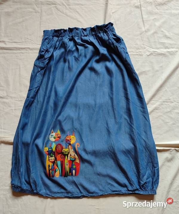 spódnica z kotami artystyczna handmade L Rozmiar 40(L)