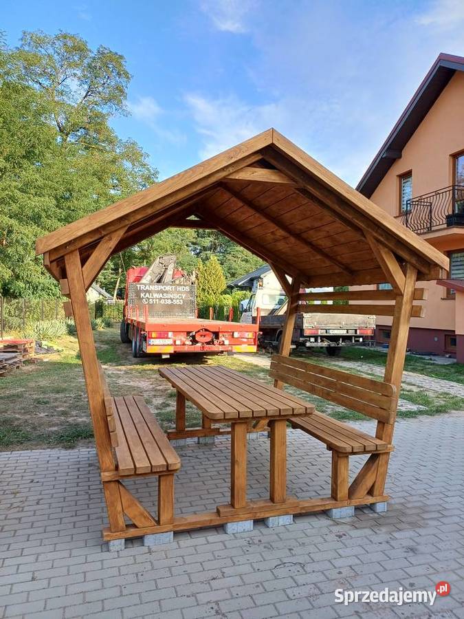Duża altana ogrodowa biesiadna komplet z meblami Płock