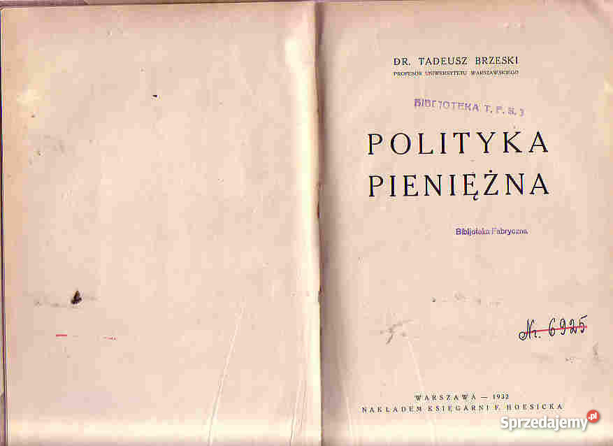 1429 POLITYKA PIENIĘŻNA DR TADEUSZ BRZESKI PROFE małopolskie Czyrna