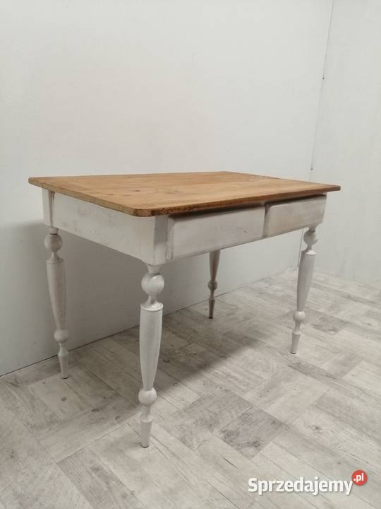 stół wiejski drewniany wintage sosnowy blat łódzkie Radomsko
