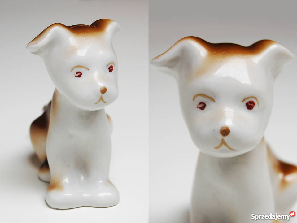 Piesek pies porcelana Połonne Wołyń figurka