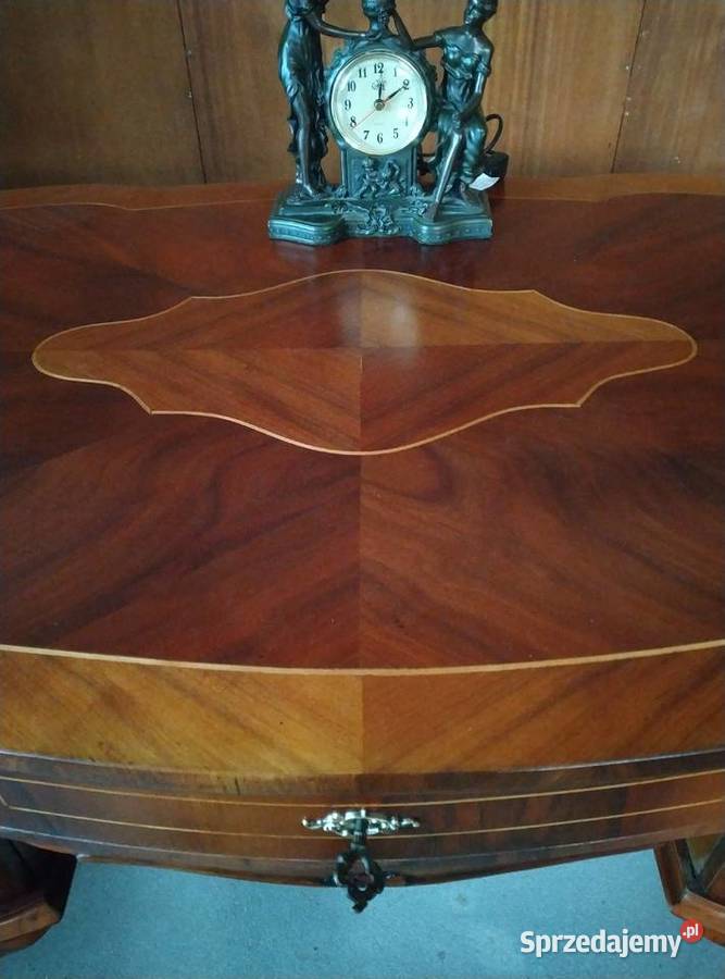 Włoskie stylowe biurko z intarsjami