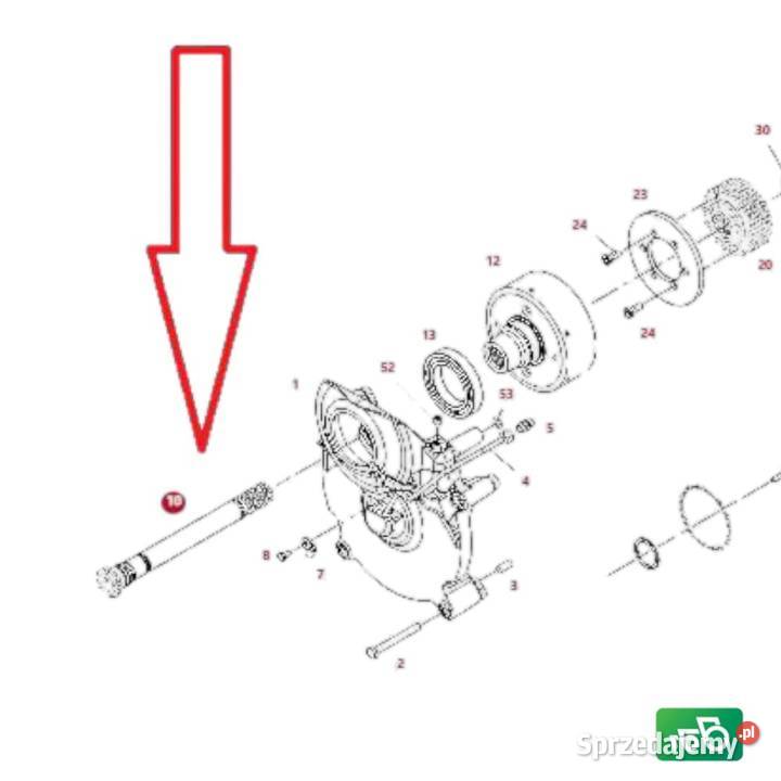Wałek sprzęgła WOM 835150220350 FENDT 824 VARIO wielkopolskie Wilkowo