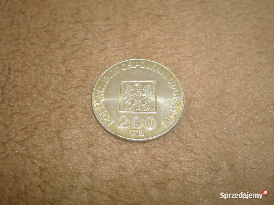 Sprzedam monetę 200 złoty z roku 1974 XXX lat Piekary Śląskie
