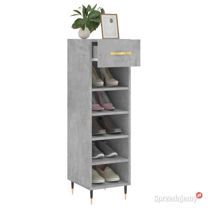 Szafka na buty szarość betonu 30x35x105 WM829656 mazowieckie Warszawa