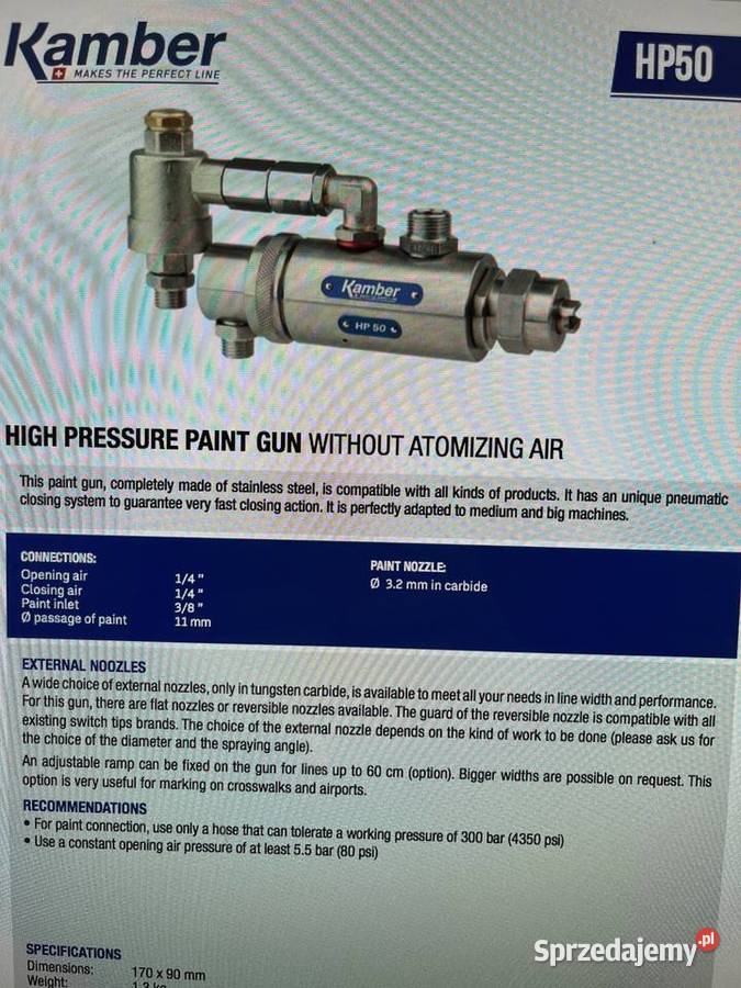 Pistolet KAMBER HP 50 do farby Pozostałe