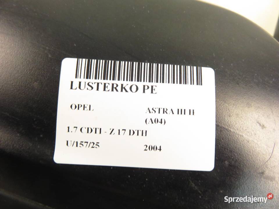 LUSTERKO PRAWE OPEL ASTRA III H Y20Z