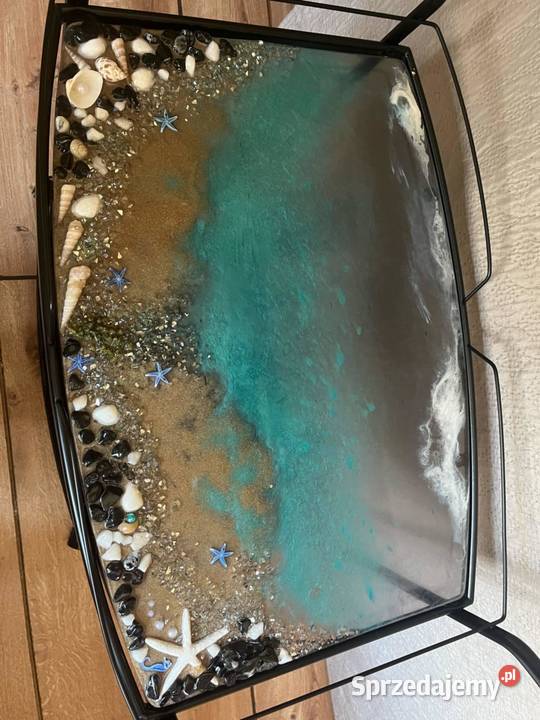 Barek stolik z żywicą z motywem morskim Stoliki kawowe i ławy Radomsko