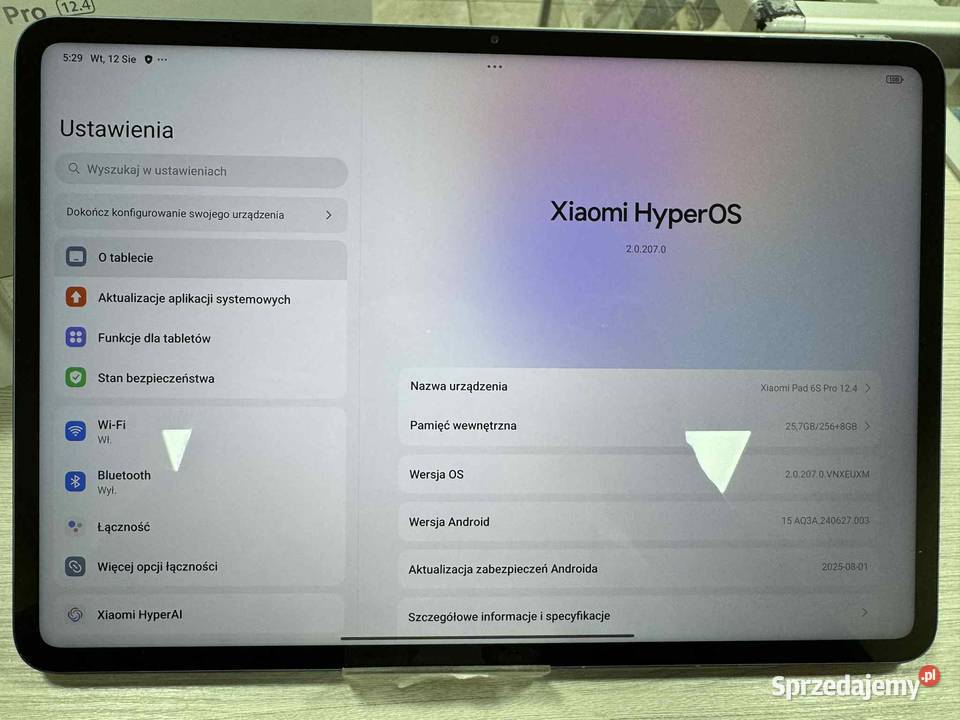 Tablet Xiaomi Pad 6S Pro 124 8 GB 256 GB szary Elbląg