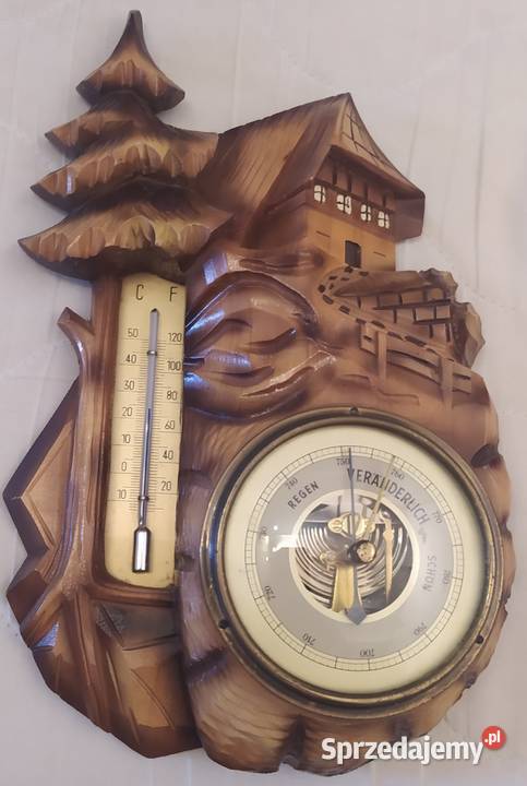 Barometr z termometrem w drzewie pomorskie Gdańsk