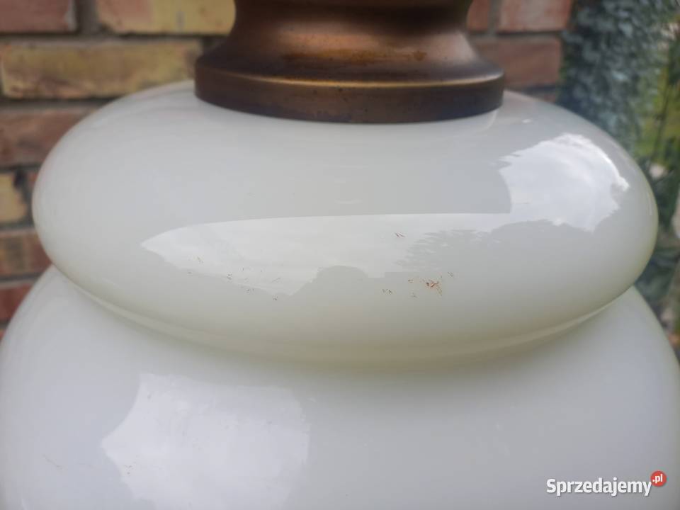 Żyrandol szklany metalowy holenderski z Lampy Gawroniec