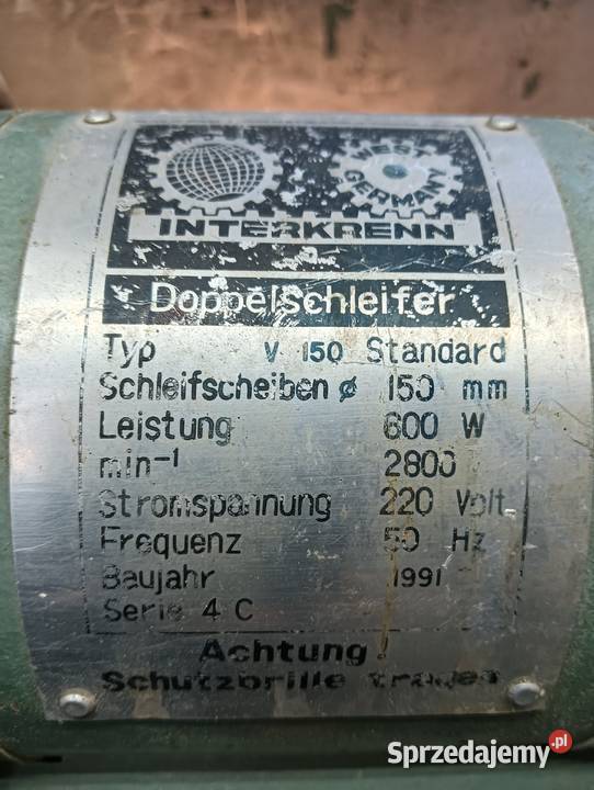 szlifierka stołowa 600W 220V GERMANY Kamień
