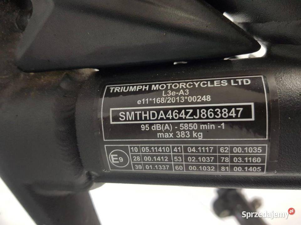 RAMA MOTOCYKL TRIUMPH STREET TRIPLE 765RS osobowe Pozostałe Lipno sprzedam