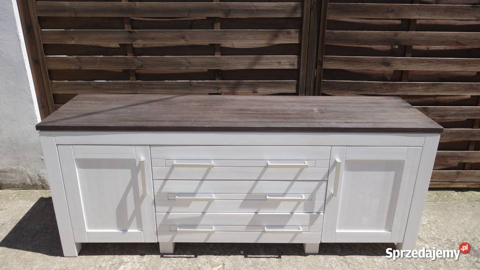 Komoda drewniana kredens biała duża OKAZJA