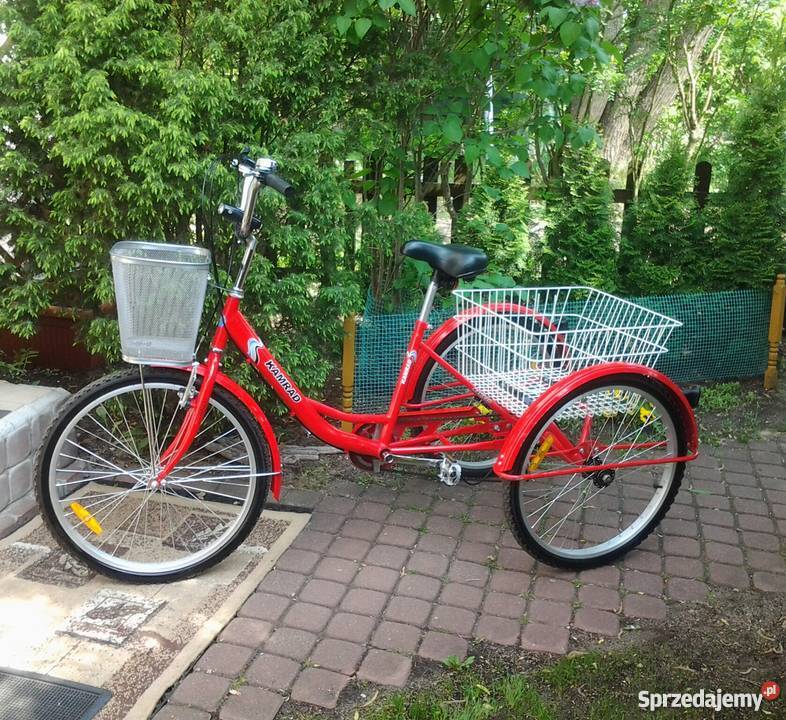 Rower trójkołowy 24 KAMRAD kolor czerwony nowy zachodniopomorskie Borne Sulinowo