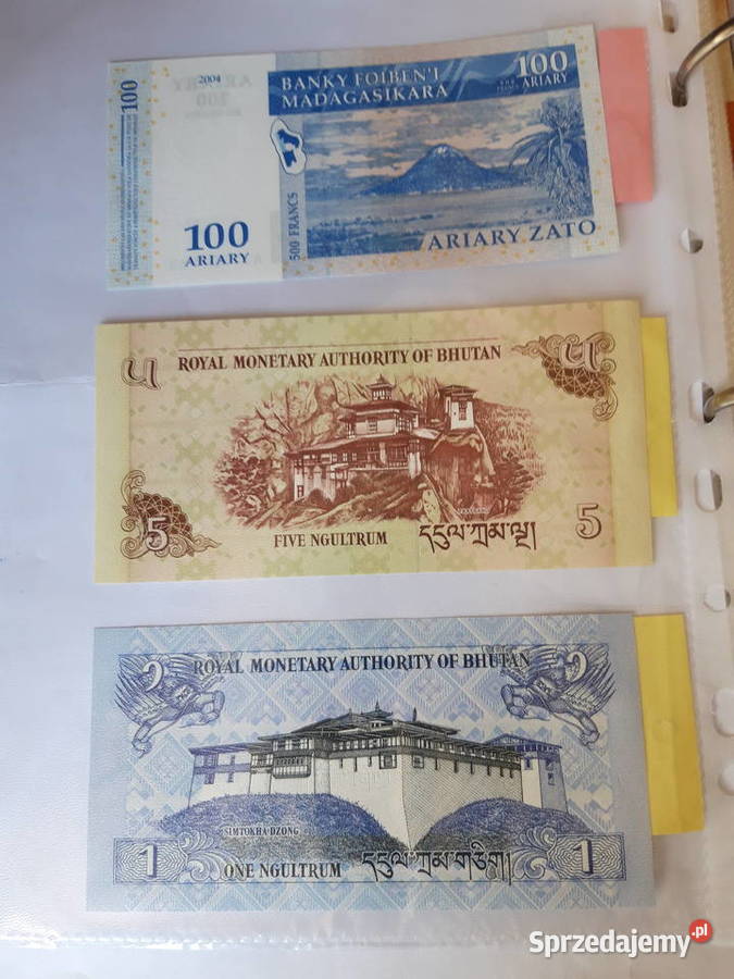 Banknot kolekcjonerski Bhutan Madagaskar Ruda Śląska