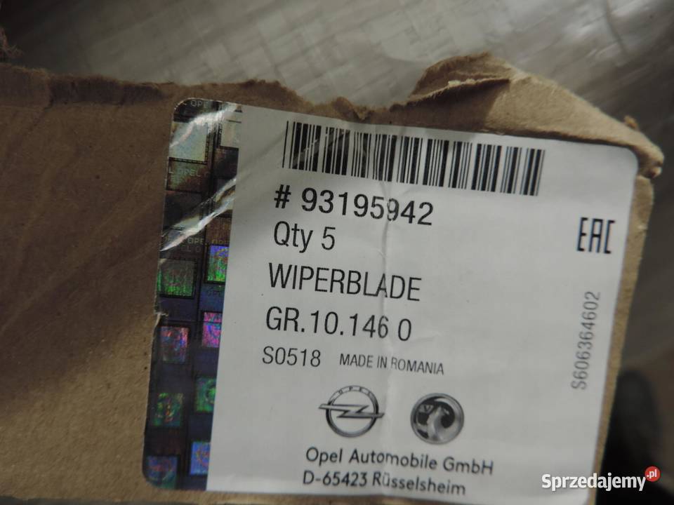 WYCIERACZKI PRZÓD OPEL CORSA C COMBO 01 93195942