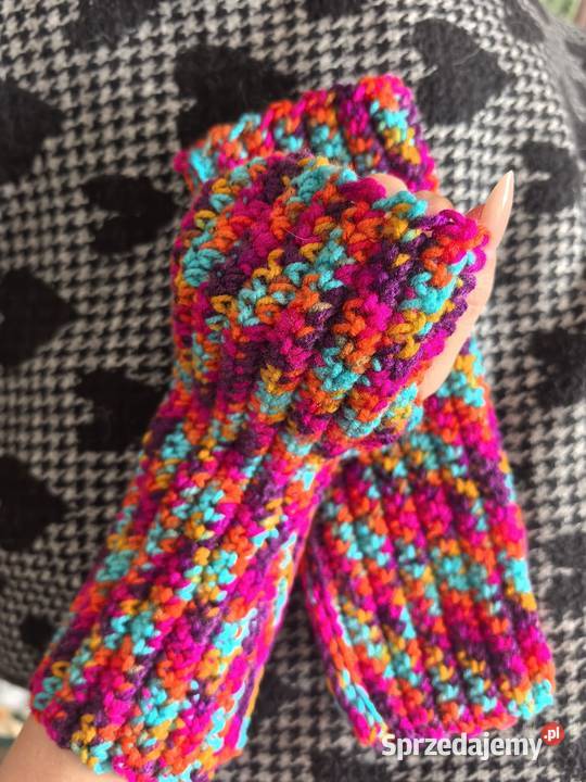 Mitenki rękawiczki bez palców handmade damskie dolnośląskie Wrocław
