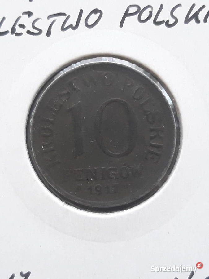 10 Fenigów Królestwo Polskie 1917 r 4 Piękna wielkopolskie Konin