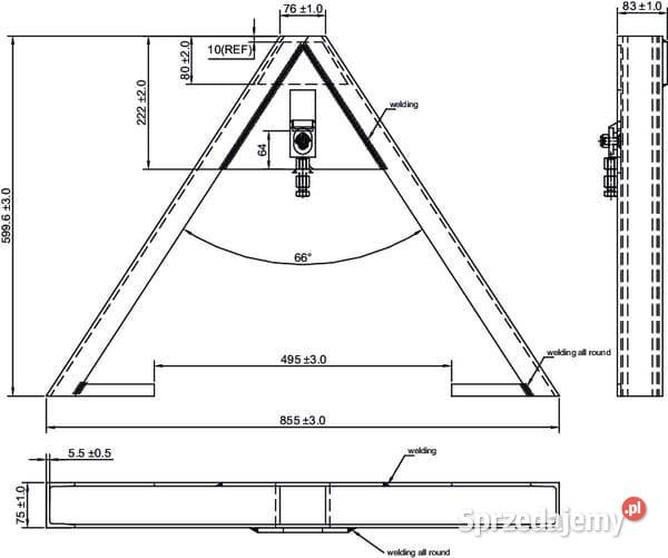 Trójkąt zaczepowy maszyna TUZ kat 123 TL150685 Kamionna