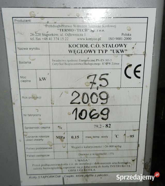 Kocioł stalowy węglowy UKW Stąporków 75 kW małopolskie Kraków