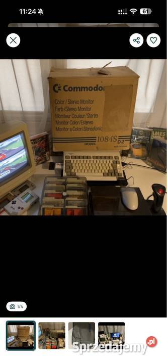 Zestaw konesera retro komputer Amiga i monitor