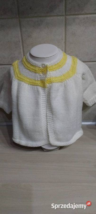 Sweterek biały z włóczki dziewczynki Lublin