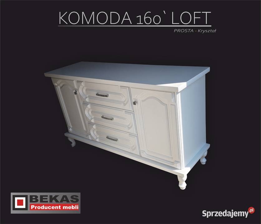 Komoda 160 Ludwik Biała Lakierowana Clasik Loft Gdańsk