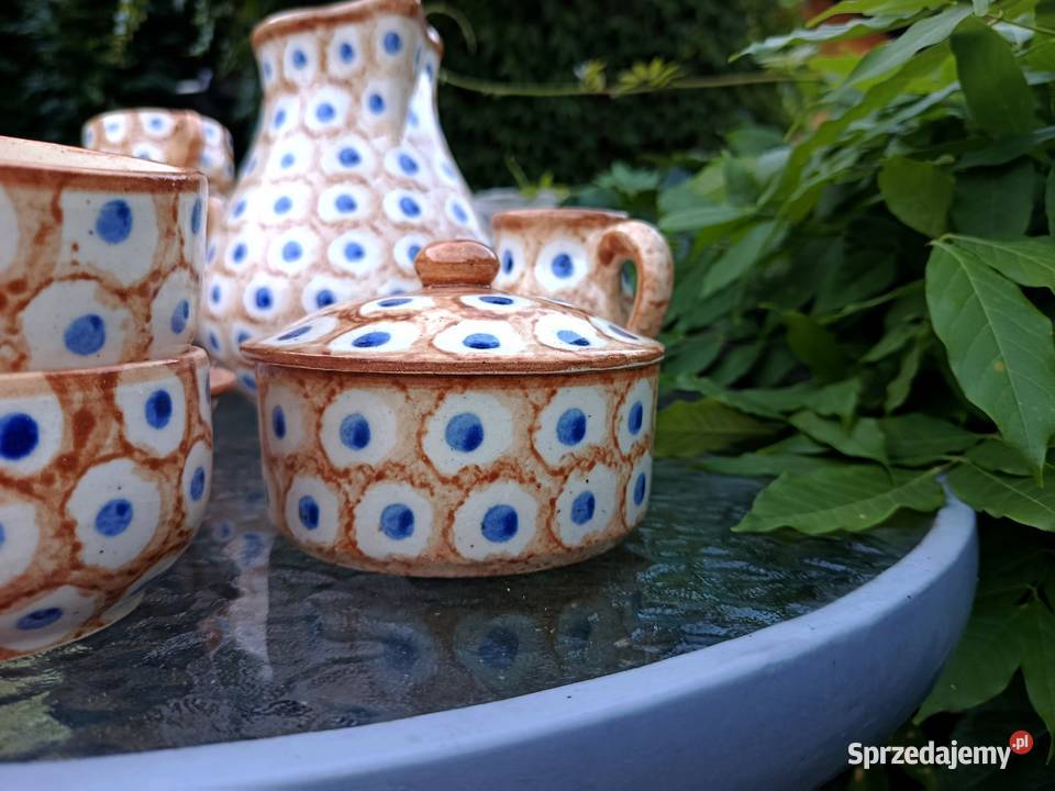 rzadko spotykany ceramiczny serwis Bolesławiec lubuskie Klenica