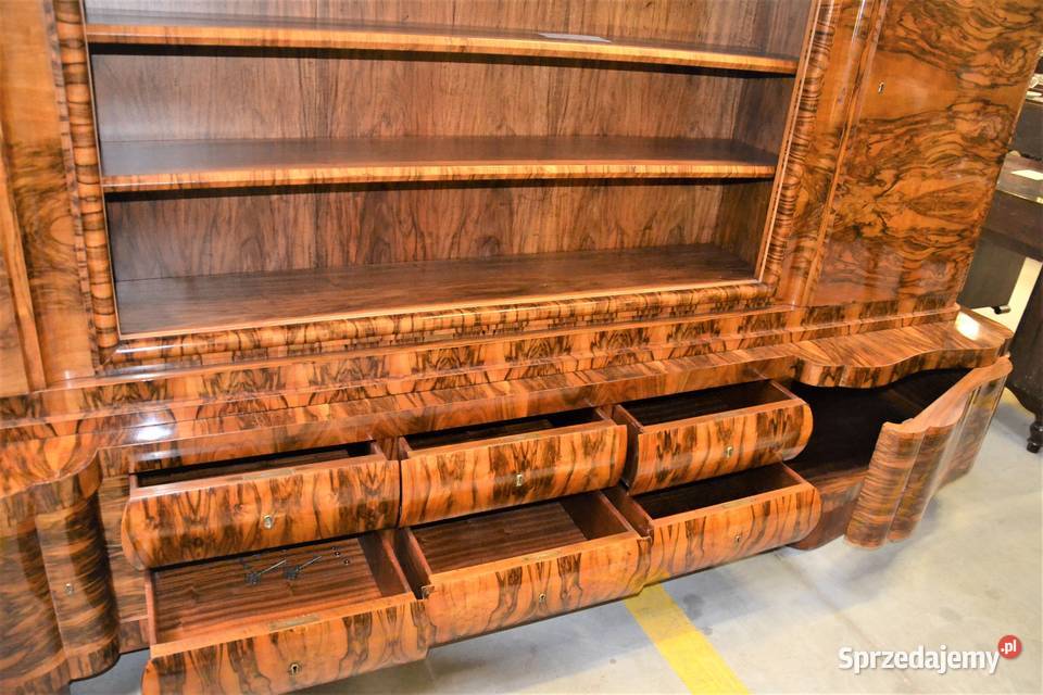 Biurko i Biblioteka 3m orzech 192030r Art deco Bronisze